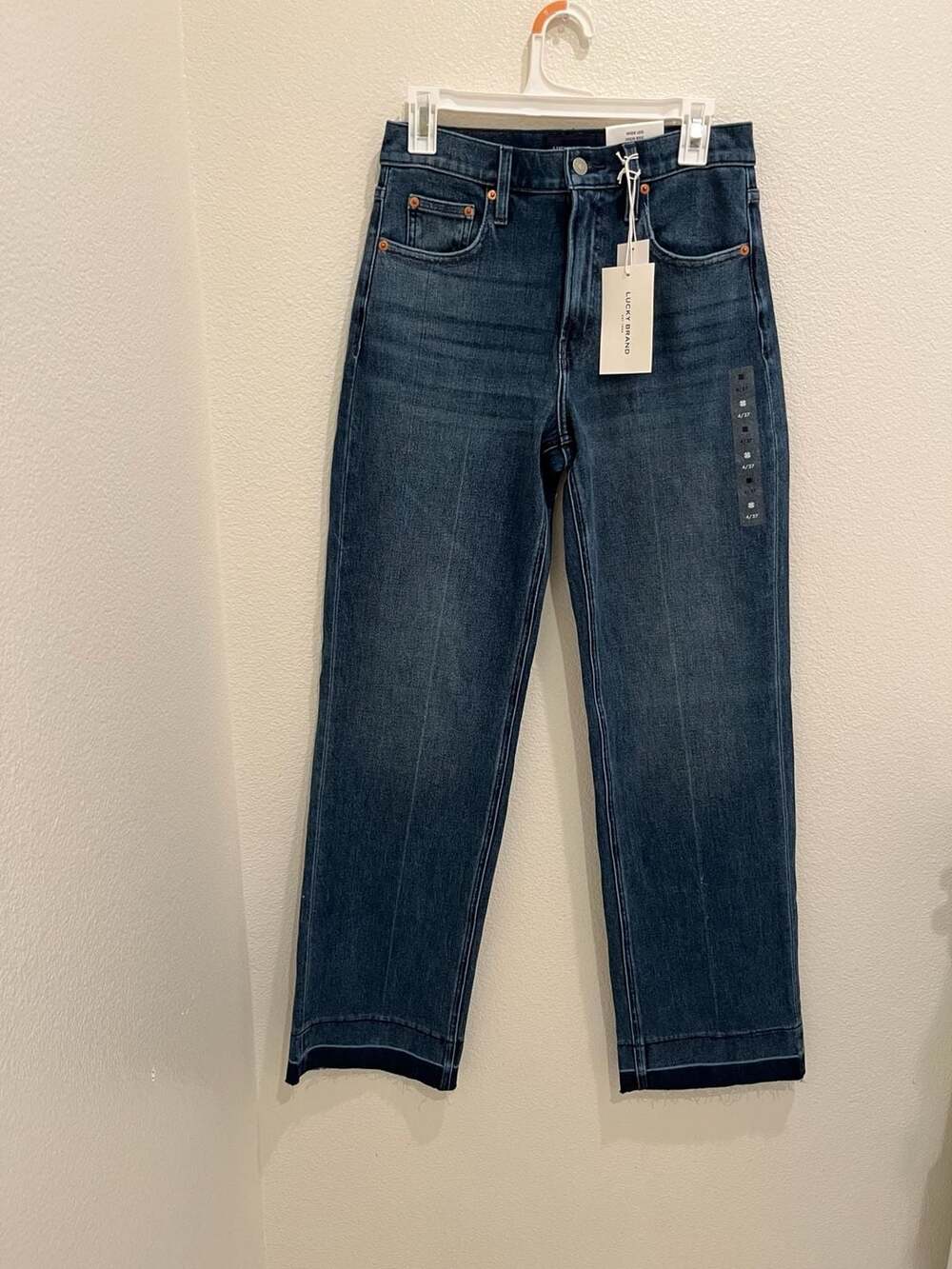 Lucky Brand High Rise Wide Leg Jeans with Raw Hem